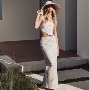 Willow Natural Straight Long Skirt